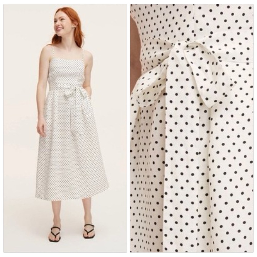 Kate Spade X Target Midi Dress Cream Black Polka Dot Women's XXL *NO BELT